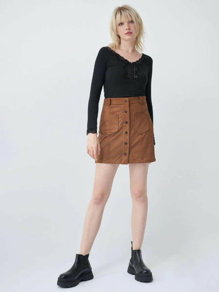 Salsa Jeans Barna szarvasbőr miniszoknya Salsa Jeans