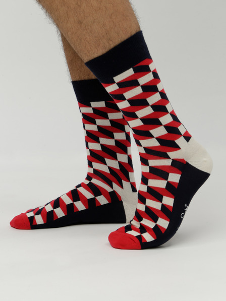 Happy Socks Fekete és piros mintás zokni Happy Socks töltött optika