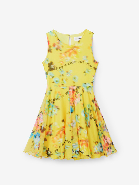 Desigual Desigual Gardenia sárga lányoknak virágos ruha