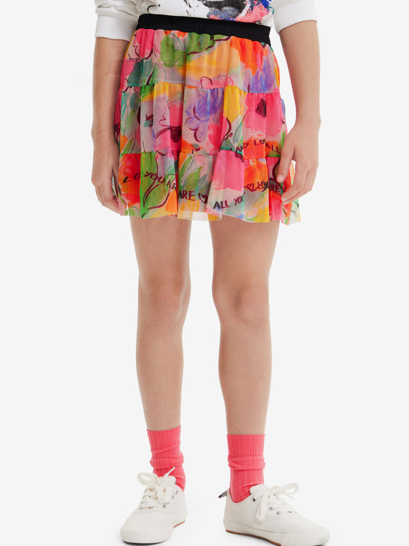 Desigual Desigual Virágok Rózsaszín lány virágos szoknya