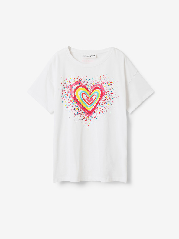 Desigual Heart Gyerek Póló Fehér