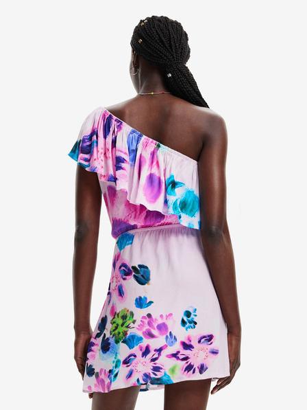 Desigual Desigual Jan-Lacroix rózsaszín virágos egyvállas ruha