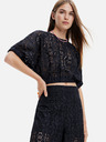 Desigual Fekete női csipke felső Desigual Lucca