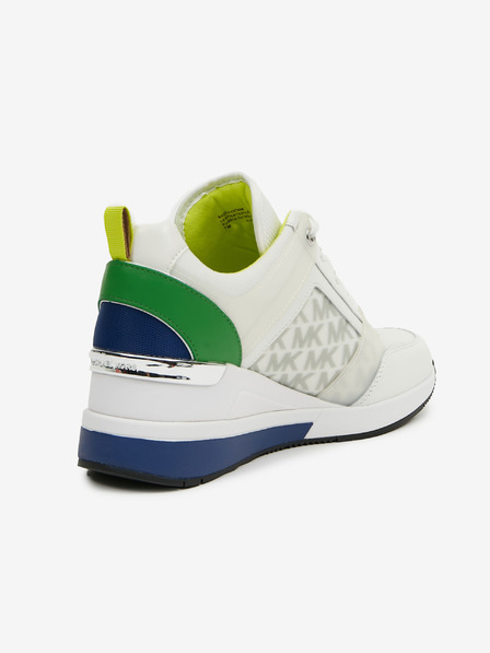 Michael Kors Fehér női bőr Michael Kors Georgie Trainer Wedge Sneakers Michael Kors Georgie Trainer Wedge Sneakers