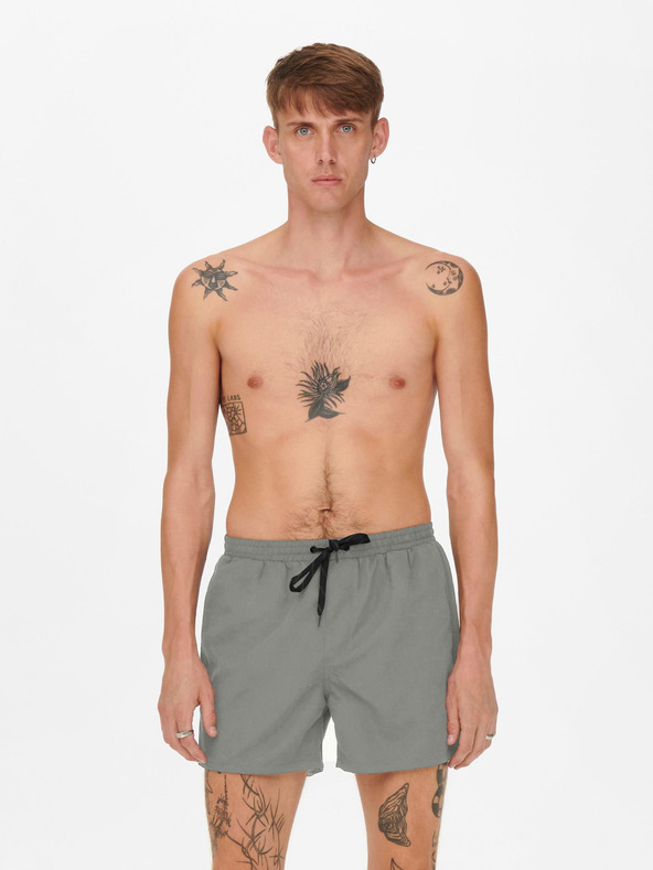 ONLY & SONS Szürke férfi fürdőruha ONLY & SONS Ted