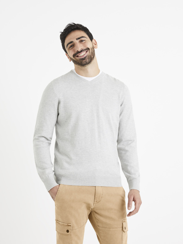 Celio Világosszürke pulóver Celio Veviflex
