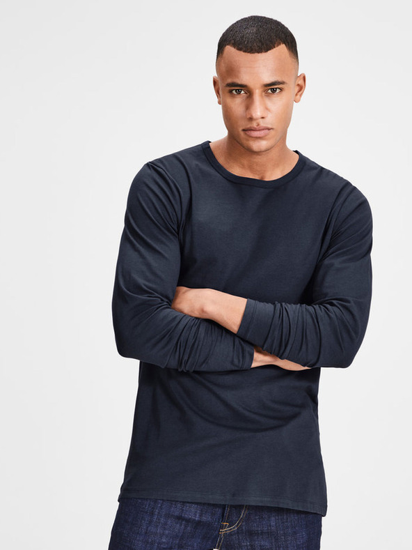 Jack & Jones Jack & Jones Basic hosszú ujjú sötétkék férfi póló