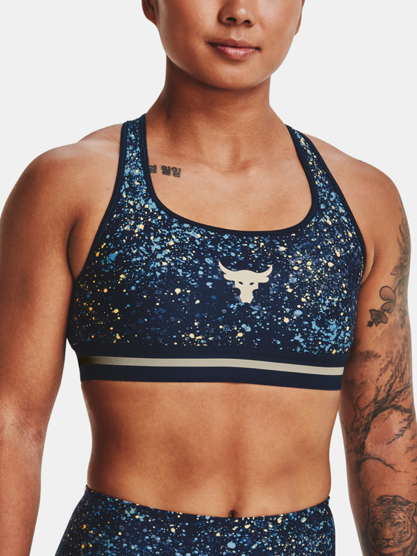 Under Armour UA Project Rock Bra Printed Sport Melltartó Kék akciós termékkép 1