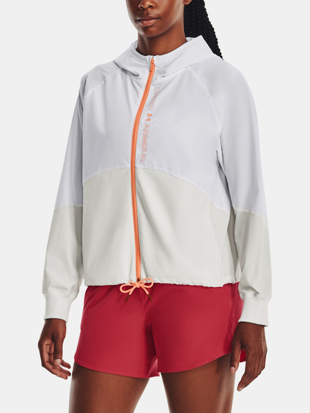 Under Armour Woven FZ Jacket-WHT Dzseki