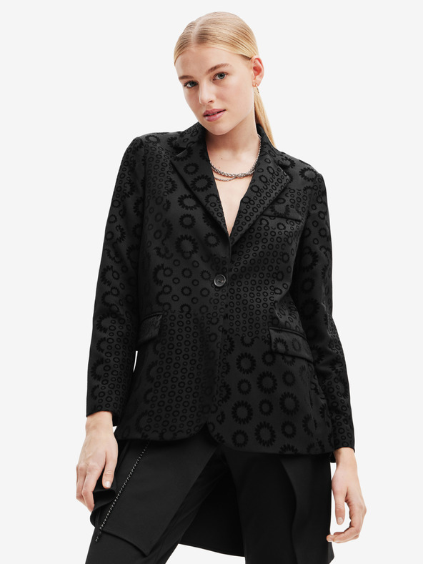 Desigual Fekete női mintás blézer Desigual Sici