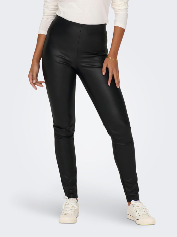 Jacqueline de Yong Fekete Női műbőr leggings JDY Soya