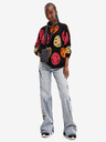 Desigual Fekete női Desigual Smiley mintás túlméretezett pulóver