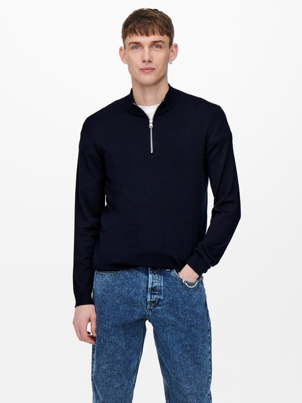 ONLY & SONS Sötétkék férfi ONLY & SONS Wyler pulóver Wyler pulóver