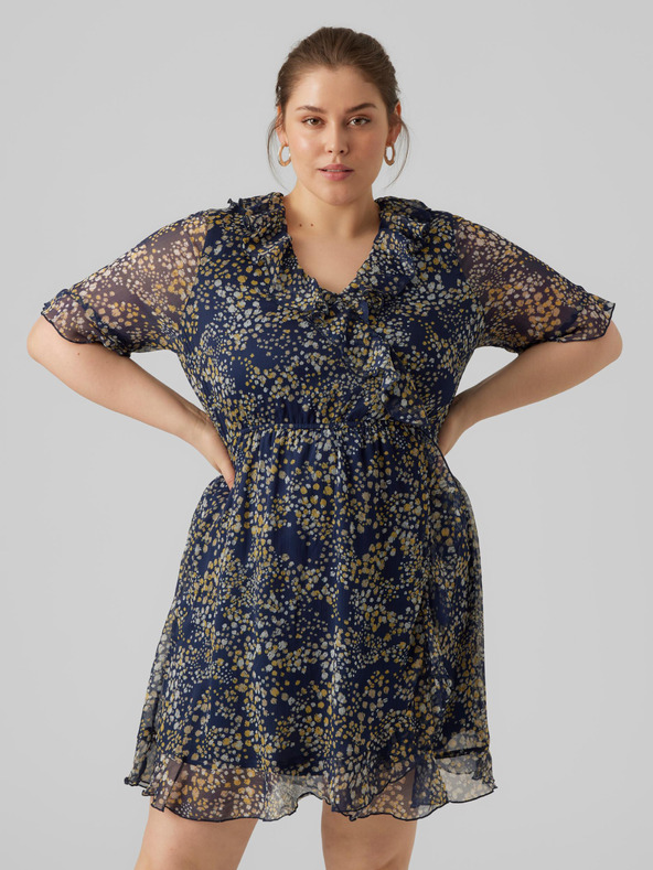 Vero Moda Curve Sötétkék női mintás ruha by VERO MODA CURVE Dora Dora