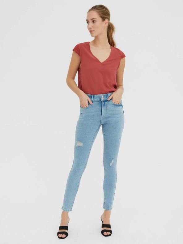 Vero Moda Világoskék skinny fit farmernadrág szakadt hatású VERO MODA Sophia Sophia