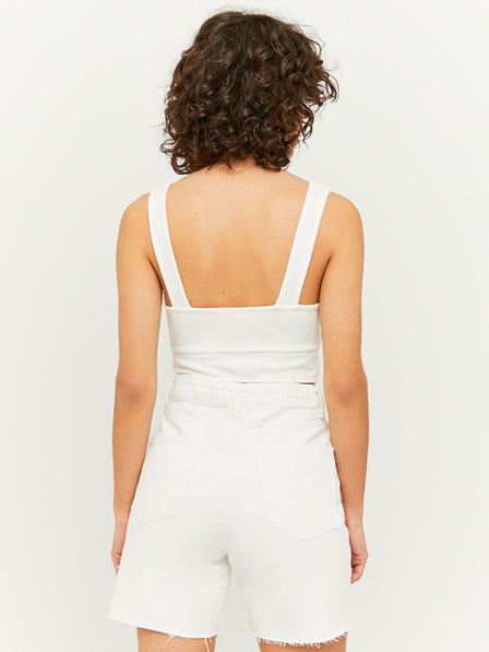 TALLY WEiJL Fehér crop top kivágással TALLY WEiJL