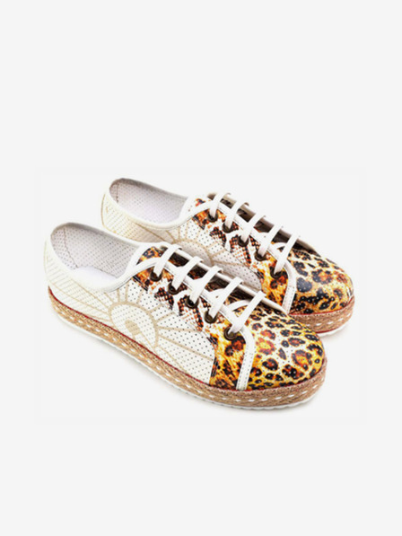 Goby Fehér Női Animal Print Sneakers Goby Tiger