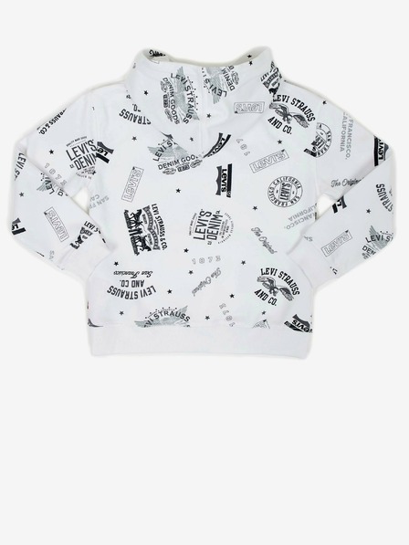 Levi's® Fehér, mintás gyerek Levi's® kapucnis pulóver