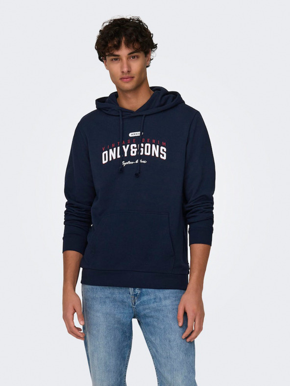 ONLY & SONS Sötétkék férfi kapucnis pulóver ONLY & SONS Lenny