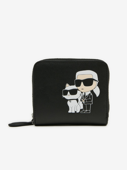 Karl Lagerfeld Fekete női bőr pénztárca KARL LAGERFELD Ikonik
