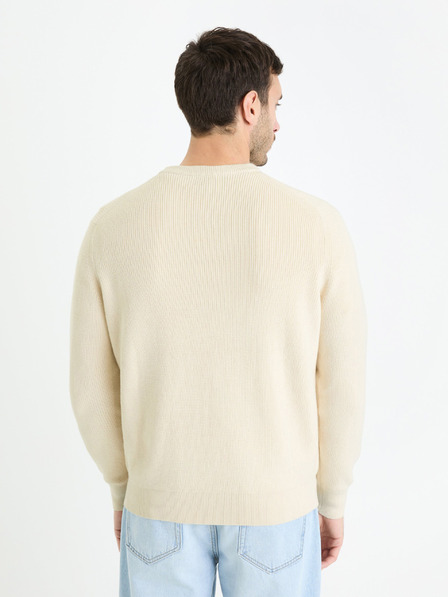 Celio Krémszínű férfi alap pulóver Celio Gexter