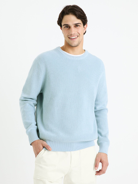 Celio Világoskék férfi basic pulóver Celio Gexter