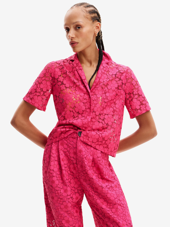 Desigual Sötét rózsaszín Desigual Siena női csipkés ing
