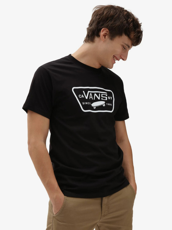 Vans Férfi fekete Vans Full Patch nyomtatott póló