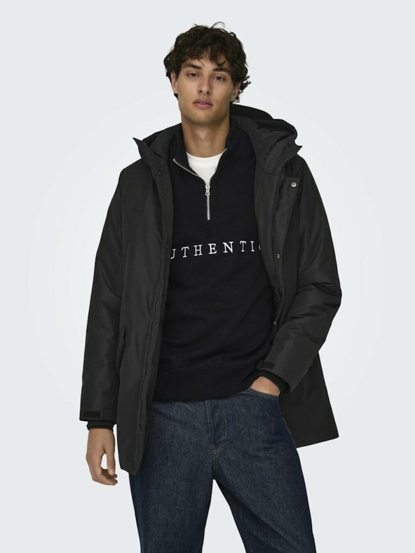 ONLY & SONS Fekete férfi ONLY & SONS Carl téli parka
