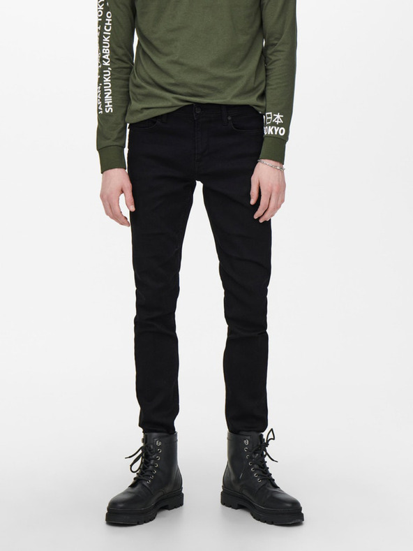 ONLY & SONS Fekete slim fit farmernadrág ONLY & SONS Loom