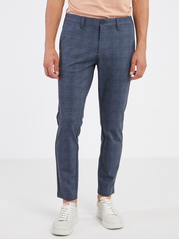 ONLY & SONS Sötétkék férfi ONLY & SONS Mark kockás chino nadrág