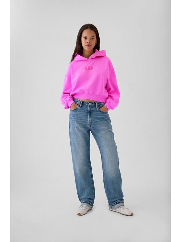 GAP Oversize crop pulóver logóval GAP