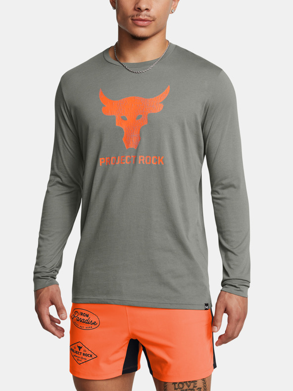 Under Armour UA Project Rock Brahma Bull LS Póló Zöld akciós termékkép 1