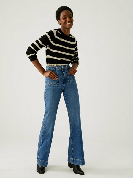 Marks & Spencer Kék női magas derekú bootcut farmer Marks & Spencer