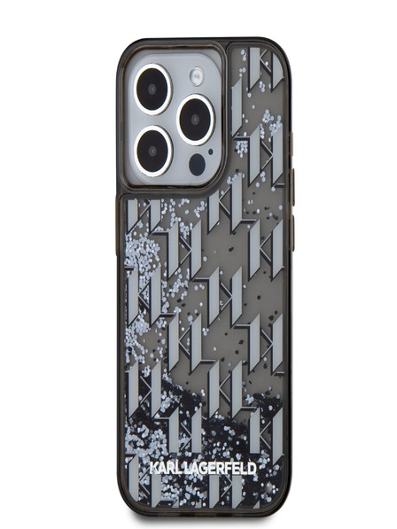 Karl Lagerfeld Folyékony csillogó monogramos gradiens hátlap iPhone 15 Pro Max fekete Karl Lagerfeld fekete Karl Lagerfeld