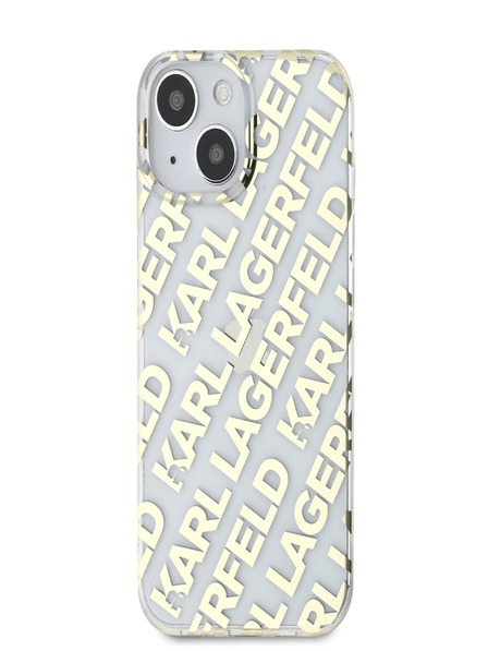 Karl Lagerfeld Karl Lagerfeld IML galvanizált, megismételt logóval ellátott hátlapi borító iPhone 15 aranyhoz