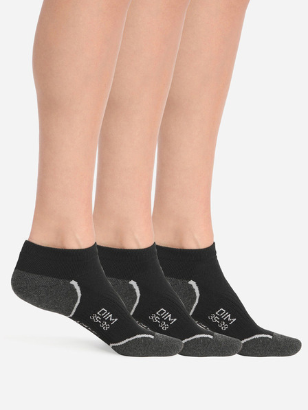 DIM Három darabos női sportzokni készlet fekete színben Dim SPORT IN-SHOE 3x