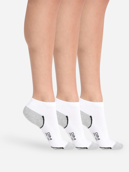 DIM Három darabos női sportzokni szürke és fehér színben Dim SPORT IN-SHOE 3x