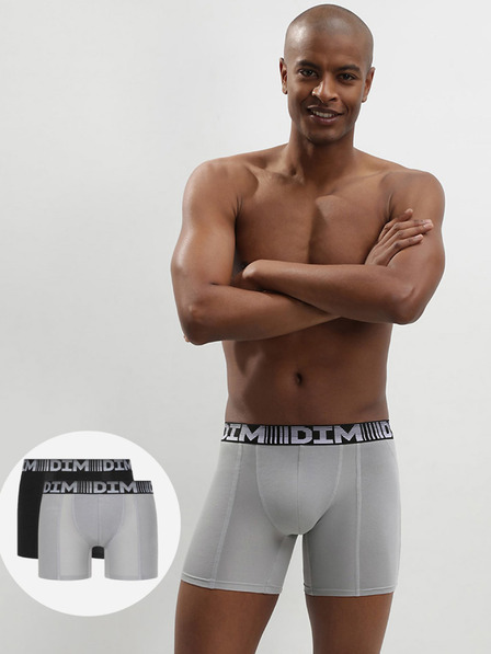 DIM Két szürke és fekete színű férfi sport boxer Dim 3D FLEX AIR LONG BOXER 3D FLEX AIR LONG BOXER