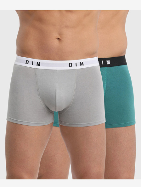 DIM Két darabos férfi boxeralsó szürke és zöld színben Dim BOXER ORIGINAL 2x Dim BOXER ORIGINAL 2x