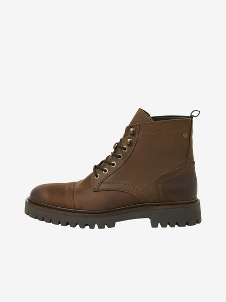 Jack & Jones Sötétbarna Férfi bőr bokacsizma Jack & Jones Wenzo