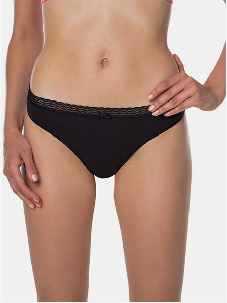Bellinda Fekete női bugyi csipkés részletekkel Bellinda FANCY COTTON MINISLIP