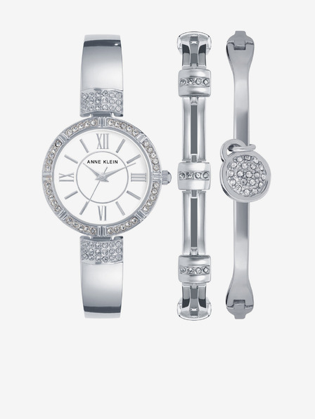 Anne Klein Anne Klein óra és karkötő szett ezüst színben