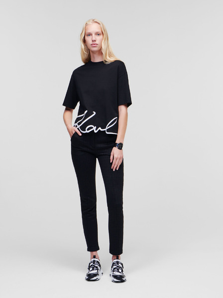 Karl Lagerfeld Fekete női KARL LAGERFELD Karl Signature póló