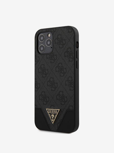 Guess Guess PU 4G háromszög hátlapi borító iPhone 12/12 Pro 6.1 készülékhez szürke