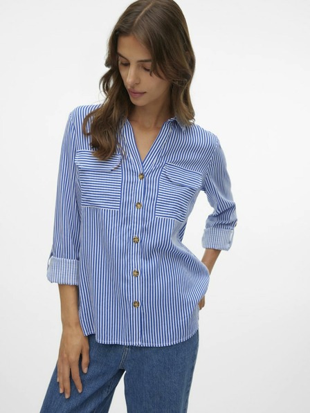 Vero Moda Fehér és kék női csíkos póló Vero Moda Bumpy