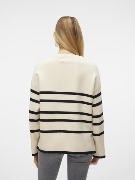 Vero Moda Fekete és krémszínű női csíkos pulóver Vero Moda Saba