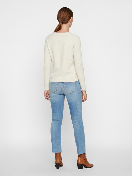 Vero Moda VERO MODA VERO MODA Doffy krémszínű basic pulóver